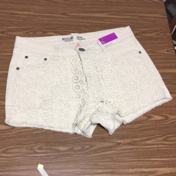 Mossimo Cream Crochet High Waist Shorts - Picture 11 of 11